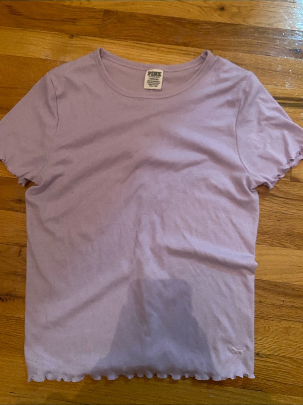 PINK Victoria's Secret Lilac Short Sleeve Crewneck Shirt